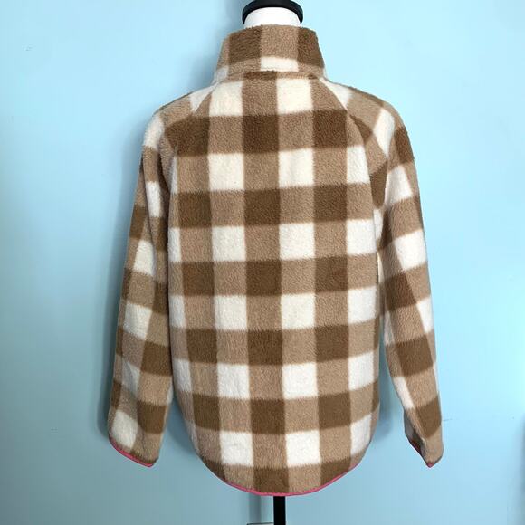 J. Crew Factory Plaid Woven Sherpa Zip-Up Jacket Size Small - Picture 4 of 9